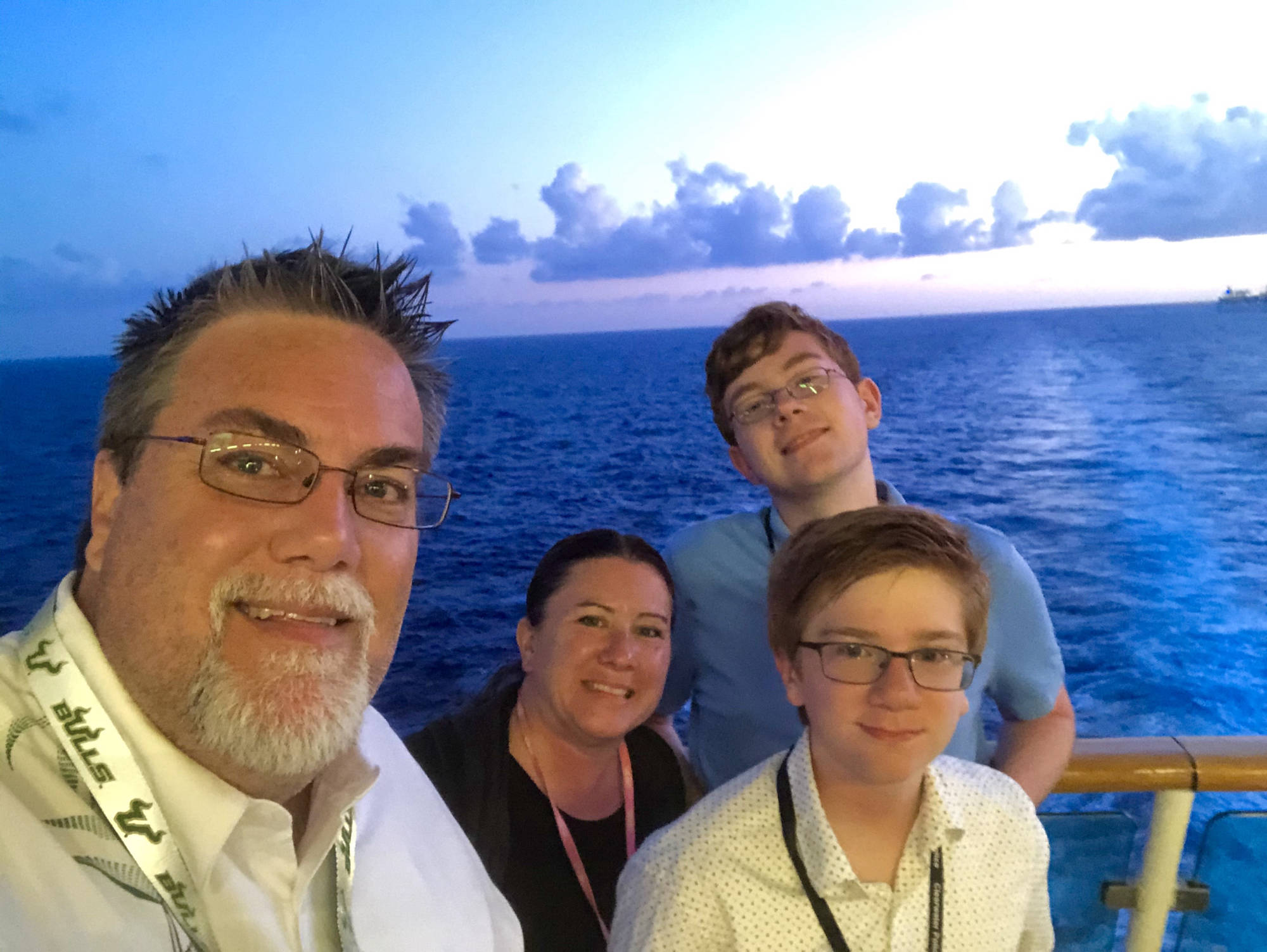David Brodosi on a cruise ship with family