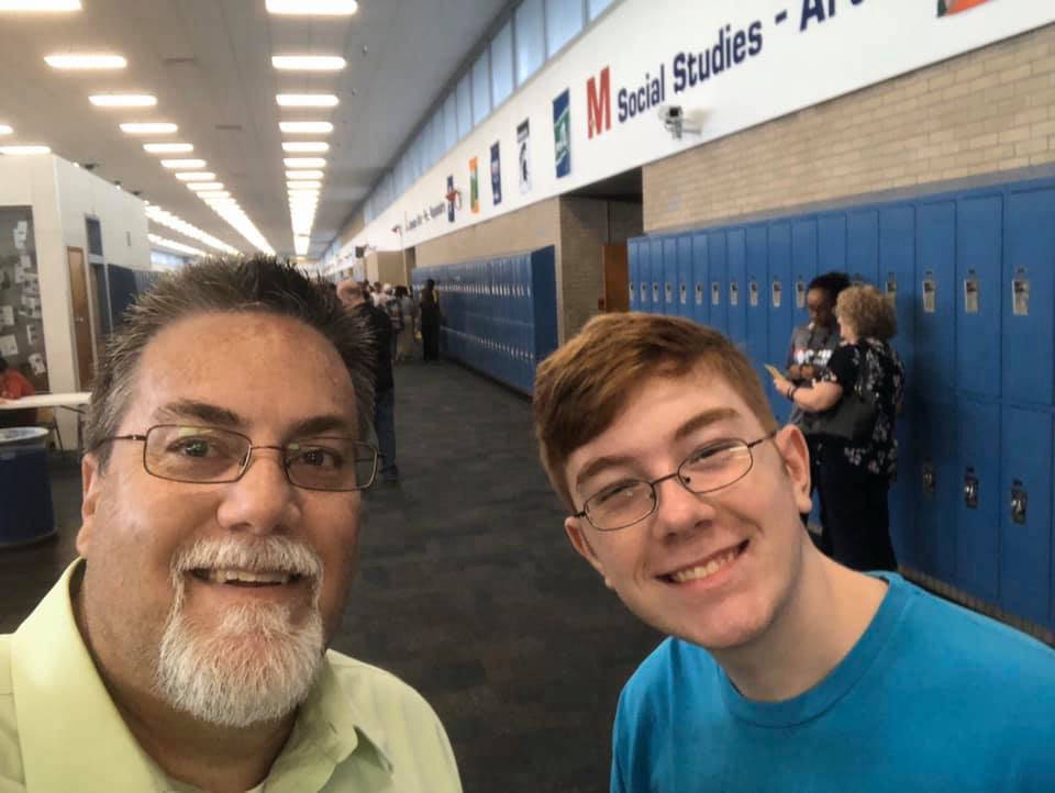 David Brodosi and his son at school