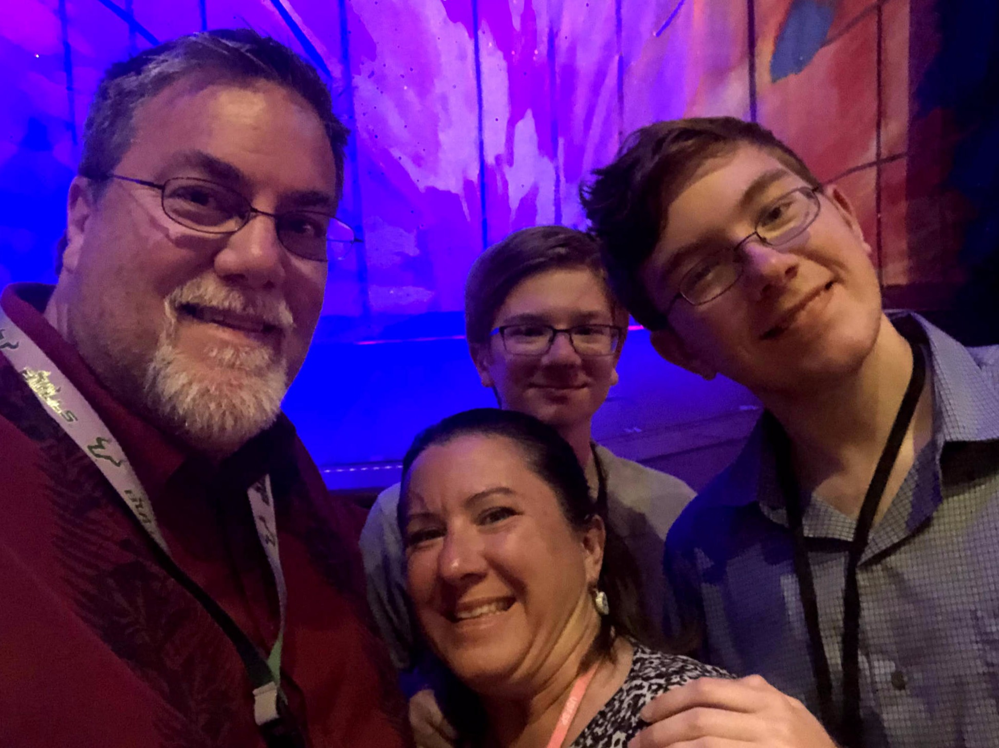 Photo of David Brodosi and his family taking in a show while traveling.